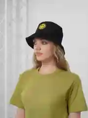 Черный панама со смайлом