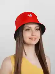 Красный панама двусторонняя, унисекс "Ромашка"