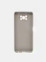 Серый чехол накладка для Xiaomi Poco X3 силиконовый матовый однотонный