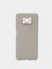 Серый чехол накладка для Xiaomi Poco X3 силиконовый матовый однотонный