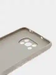 Серый чехол накладка для Xiaomi Poco X3 силиконовый матовый однотонный