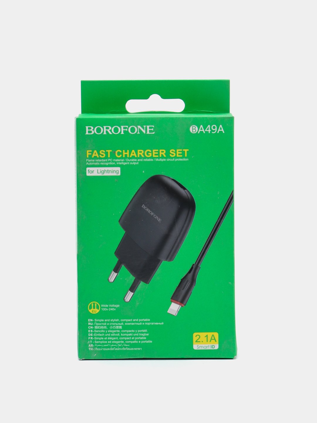 Блок питания для Micro-USB / Type-C / iPhone, СЗУ, Borofone BA49A, 2.1A  купить по цене 199 ₽ в интернет-магазине KazanExpress