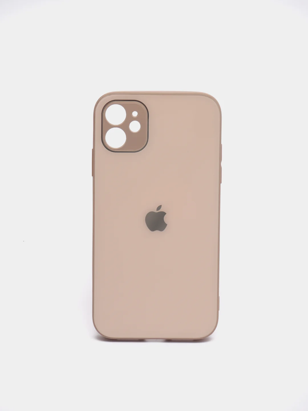 Светло-бежевый чехол силиконовый для iPhone 11 со стеклянной панелью