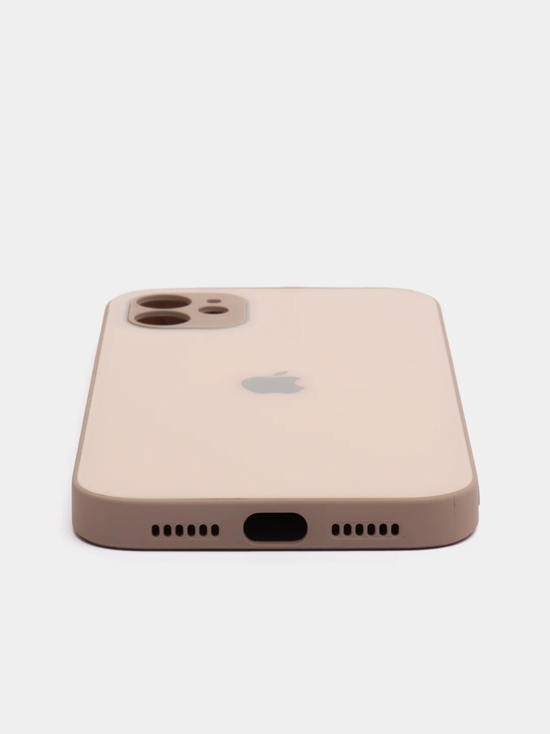 Светло-бежевый чехол силиконовый для iPhone 11 со стеклянной панелью
