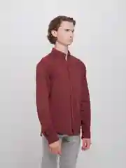 Бордовый рубашка мужская габардин, джинса