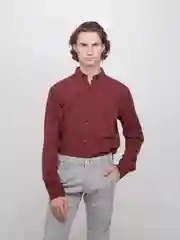 Бордовый рубашка мужская габардин, джинса