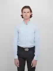 Голубой рубашка мужская габардин, джинса
