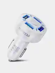 Белый автомобильное зарядное устройство, 4 порта USB