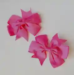 Розовый детская заколка, с бантом из репсовой ленты, 2 штуки