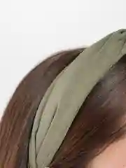 Зелёный хаки ободок с узелком