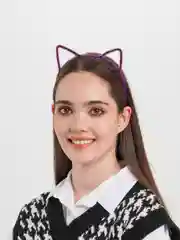 Фиолетовый меховой ободок для волос "Кошачьи ушки"