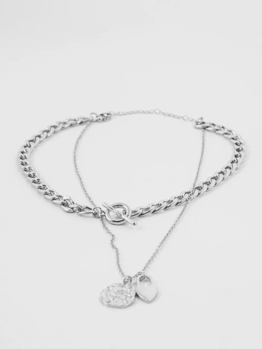 Серебряный цепочка  женская на шею, ожерелье с подвеской Foossa