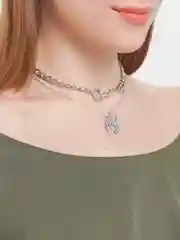 Серебряный цепочка  женская на шею, ожерелье с подвеской Foossa