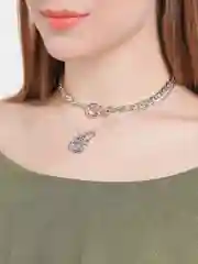 Серебряный цепочка  женская на шею, ожерелье с подвеской Foossa