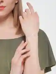 Серебряный анклет - цепочка с подвеской "Бесконечность", 18+5 см