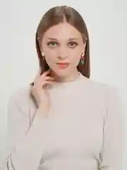 Зеленый женские серьги-подвески