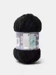 Черный пряжа плюшевая Alize Velluto, микрополиэстер, 100 г, 68 м