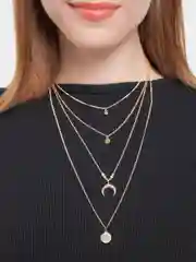 Красный цепочка с полумесяцем многоуровневая женская