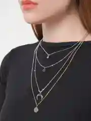 Красный цепочка с полумесяцем многоуровневая женская