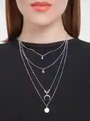 Красный цепочка с полумесяцем многоуровневая женская