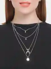 Красный цепочка с полумесяцем многоуровневая женская
