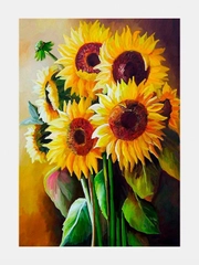 Алмазная мозаика "Подсолнухи" 30*40 см без подрамника