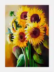 Желтый алмазная мозаика "Подсолнухи" 30*40 см без подрамника