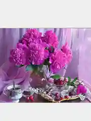 Багровый алмазная мозаика 28х38 см "Одуванчики"без подрамника
