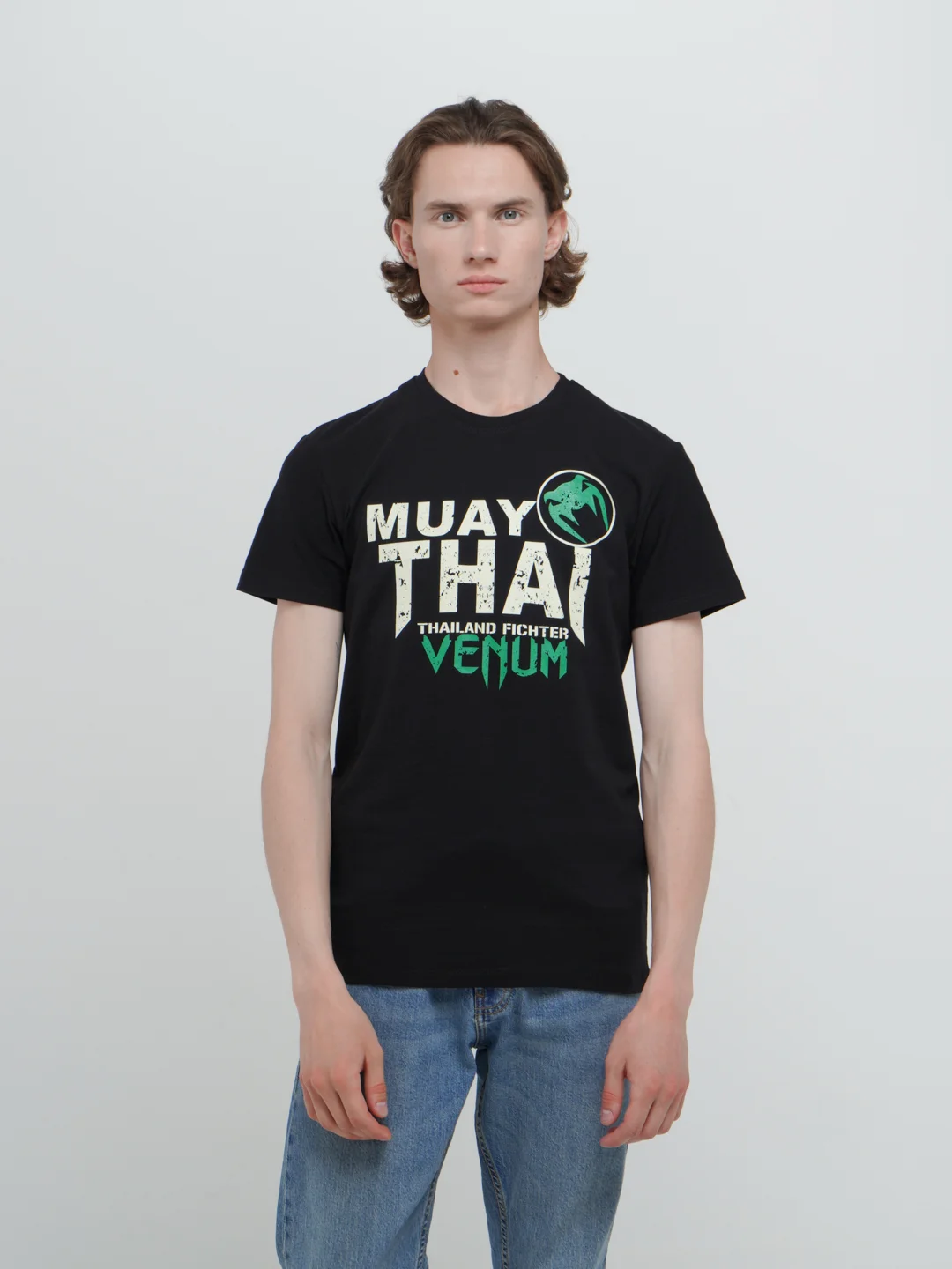 Черный мужская футболка