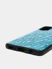 Голубой чехол Samsung Galaxy A41, Самсунг Галакси А41 силиконовый, имитация змеиной кожи