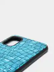 Голубой чехол Samsung Galaxy A41, Самсунг Галакси А41 силиконовый, имитация змеиной кожи
