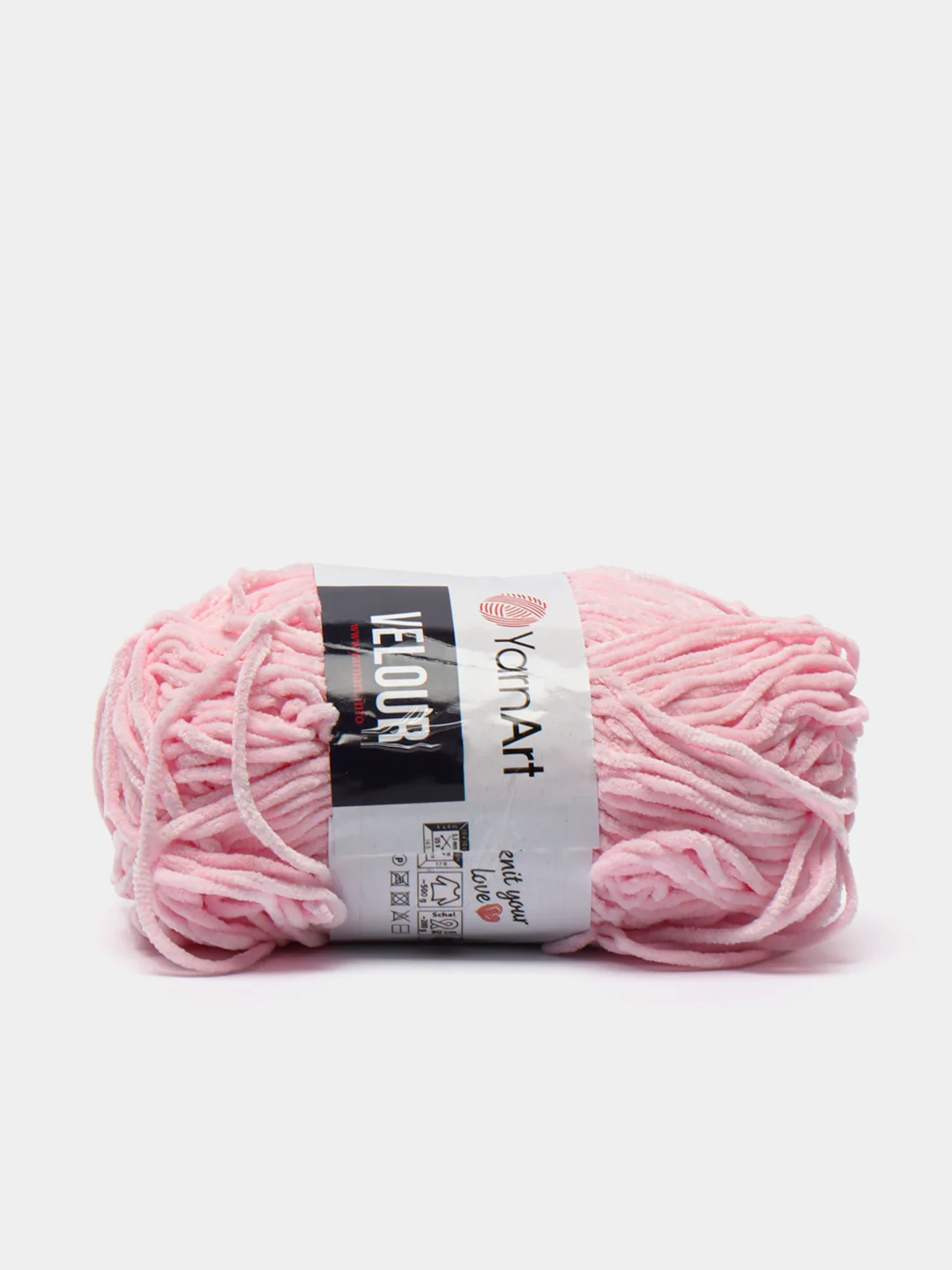 Розовый пряжа плюшевая YarnArt Velour, 100 г, 170 м (Пряжа Велюровая)