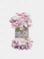 Сиреневый пряжа Alize Puffy Color, петельки большие, 100 г, 9 м
