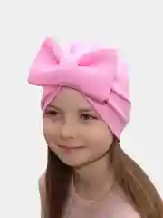 Коралловый шапка-чалма с бантом для девочек, 3-8 лет