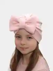 Коралловый шапка-чалма с бантом для девочек, 3-8 лет