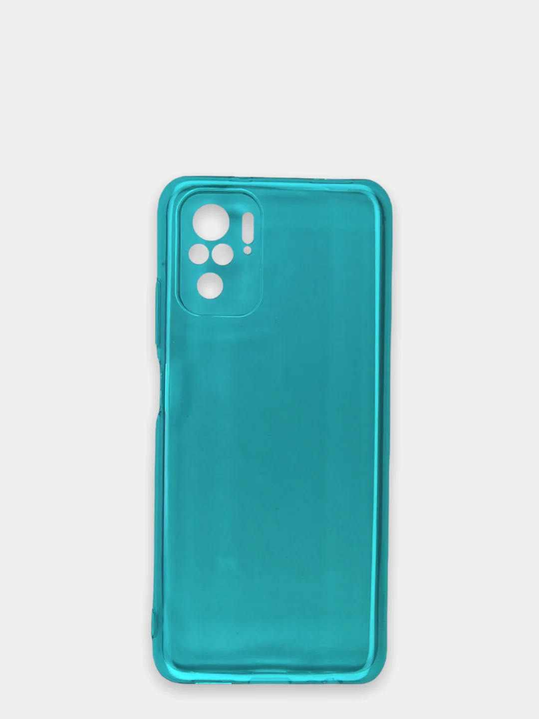 Голубой чехол прозрачный для Xiaomi Redmi Note 10 / Note 10S, Poco M5s плотный неоновый с оттенком