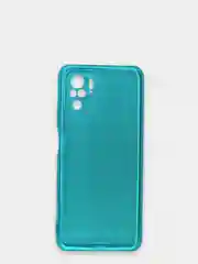 Голубой чехол прозрачный для Xiaomi Redmi Note 10 / Note 10S, Poco M5s плотный неоновый с оттенком