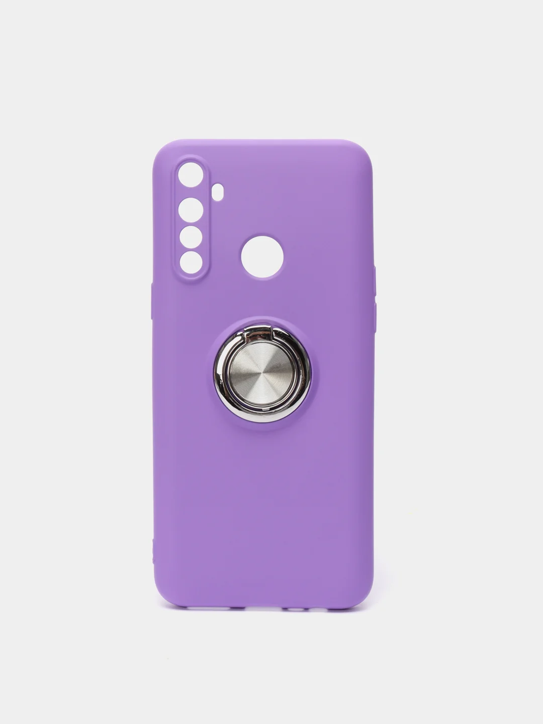 Фиолетовый чехол Realme C3 / 5 / 6i  Реалми С3 / 5 / 6ай силиконовый с кольцом держателем