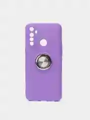 Фиолетовый чехол Realme C3 / 5 / 6i  Реалми С3 / 5 / 6ай силиконовый с кольцом держателем