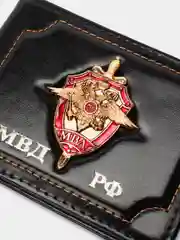 Черный обложка на удостоверение "МВД"