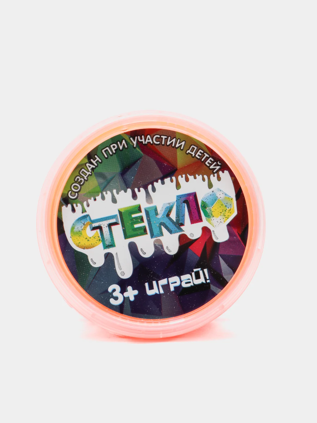 Рыжий слайм "Стекло" НЕОН Party Slime