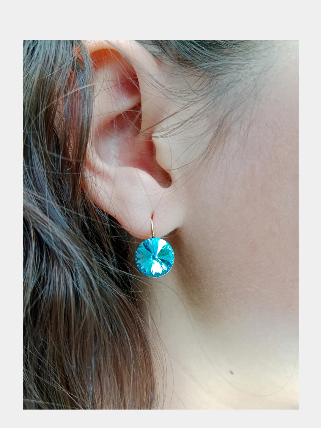 Голубой серьги Xuping/ серьги с кристаллами/ серьги Swarovski/ серьги Сваровски