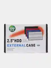 Синий корпус - кейс для внешнего жесткого диска (корпус) для HDD SSD 2,5 USB 2.0
