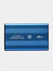 Синий корпус - кейс для внешнего жесткого диска (корпус) для HDD SSD 2,5 USB 2.0