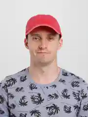 Красный джинсовая кепка, бейсболка унисекс,  женская, мужская