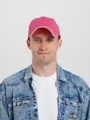 Розовый джинсовая кепка, бейсболка унисекс,  женская, мужская