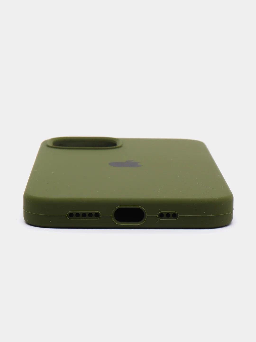 Лесной зеленый чехол Silicone Case для iPhone 13 с закрытым низом