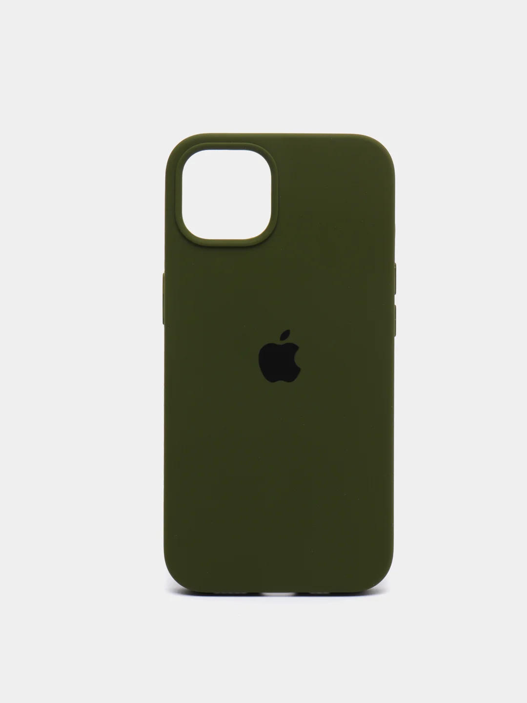Лесной зеленый чехол Silicone Case для iPhone 13 с закрытым низом