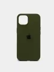 Лесной зеленый чехол Silicone Case для iPhone 13 с закрытым низом