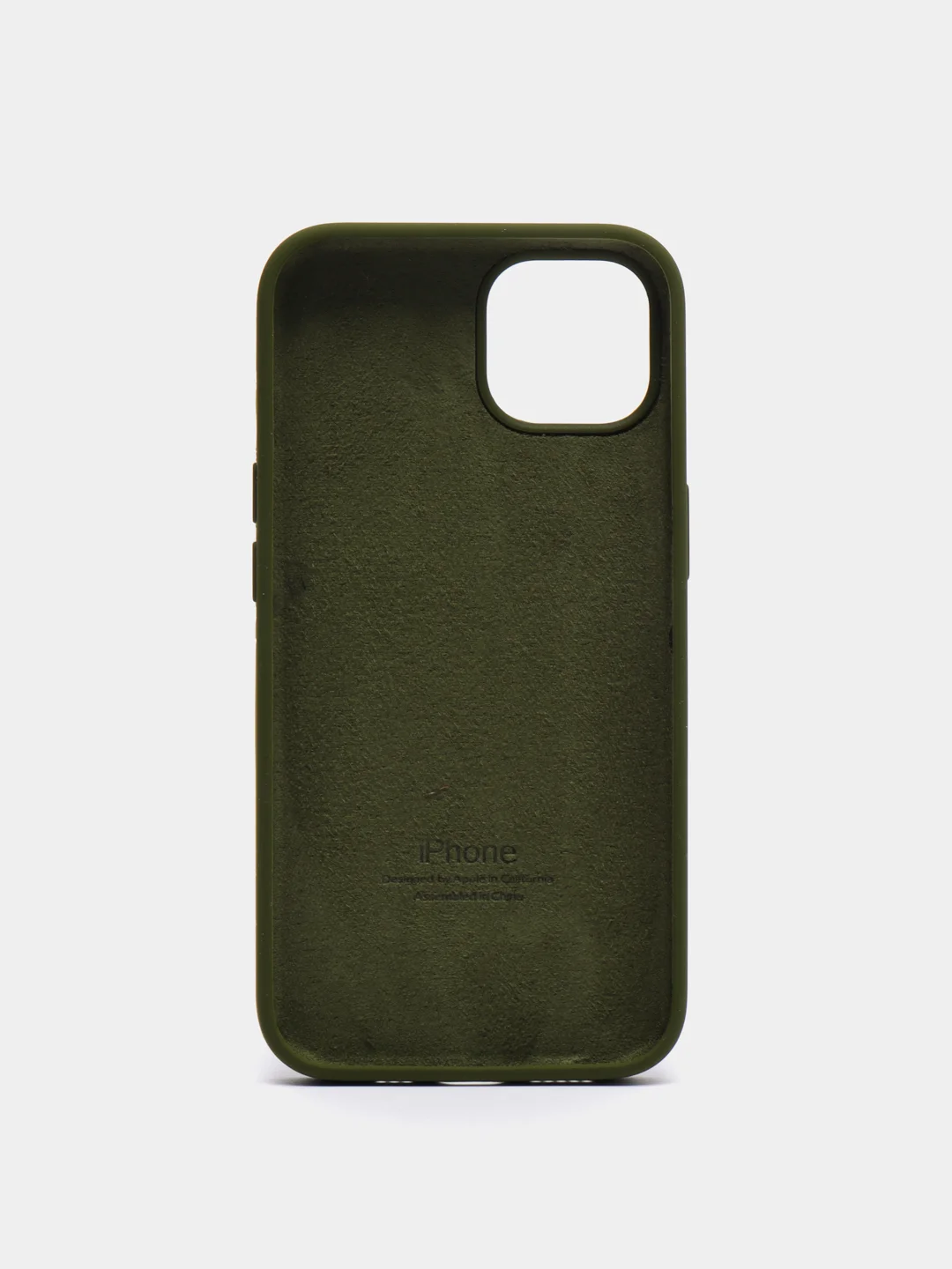 Лесной зеленый чехол Silicone Case для iPhone 13 с закрытым низом